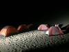Camping overnight in desert